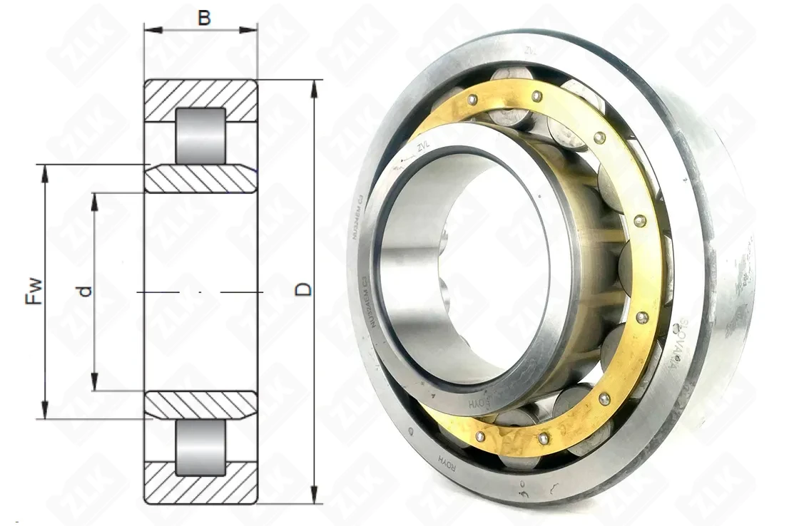 Подшипник роликовый 32324Л (NU324MC3) 120×260×55 мм ZVL