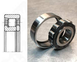 Подшипник 12207 (NF207) радиальный роликовый 35-72-17 мм