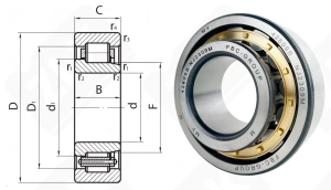 Подшипник 42609 Л (NJ2309M) радиальный роликовый 45-100-36 мм