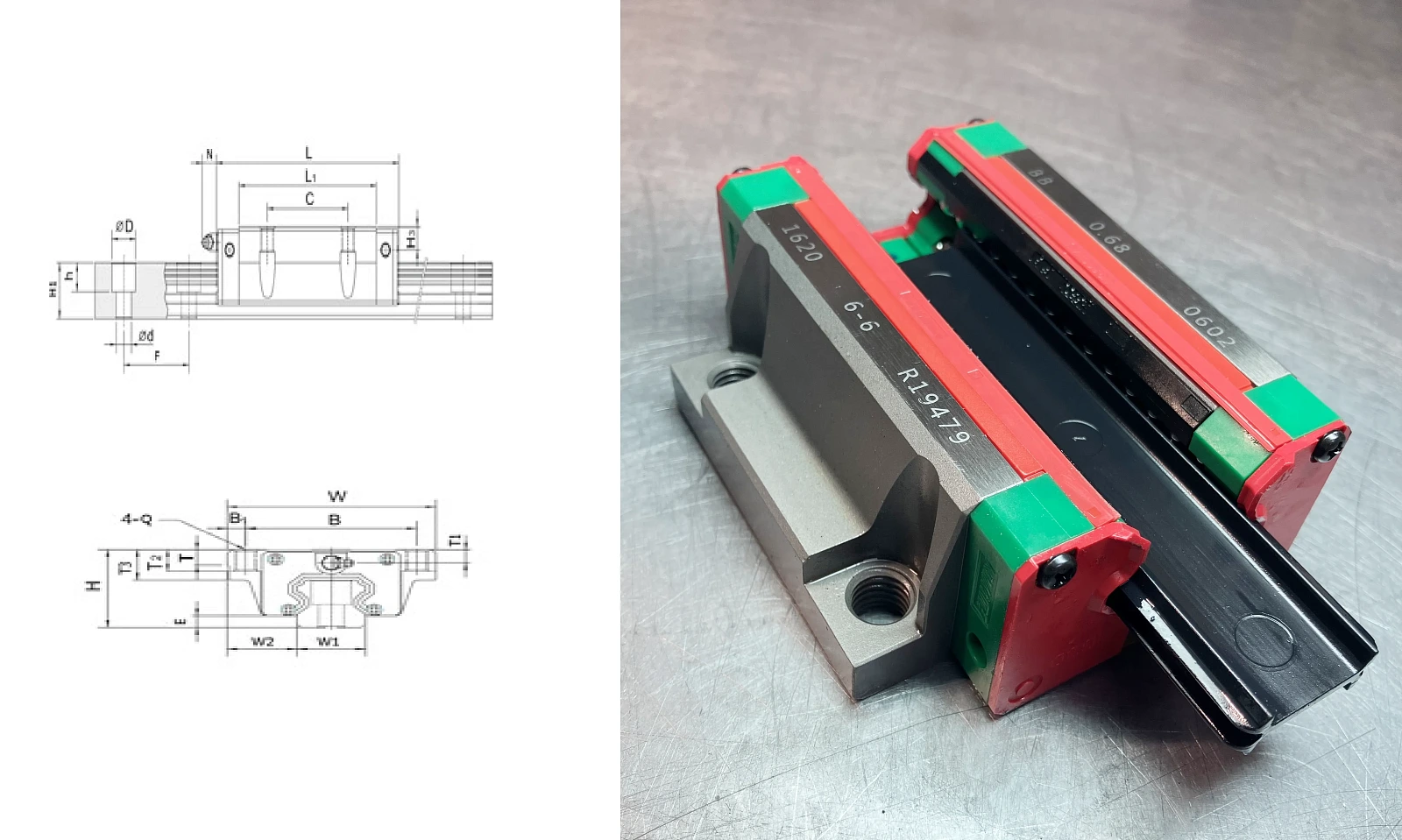 Каретка линейная HGW30CCZAC ×× мм Hiwin