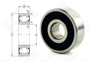 Подшипник 180016 (6062RS) радиальный шариковый 6-17-6 мм