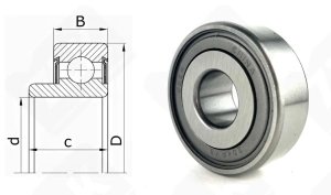 Подшипник 06С04ZZ (PER.BB204RRY3) радиально-упорный шариковый 16,053-45,225-18,669 мм