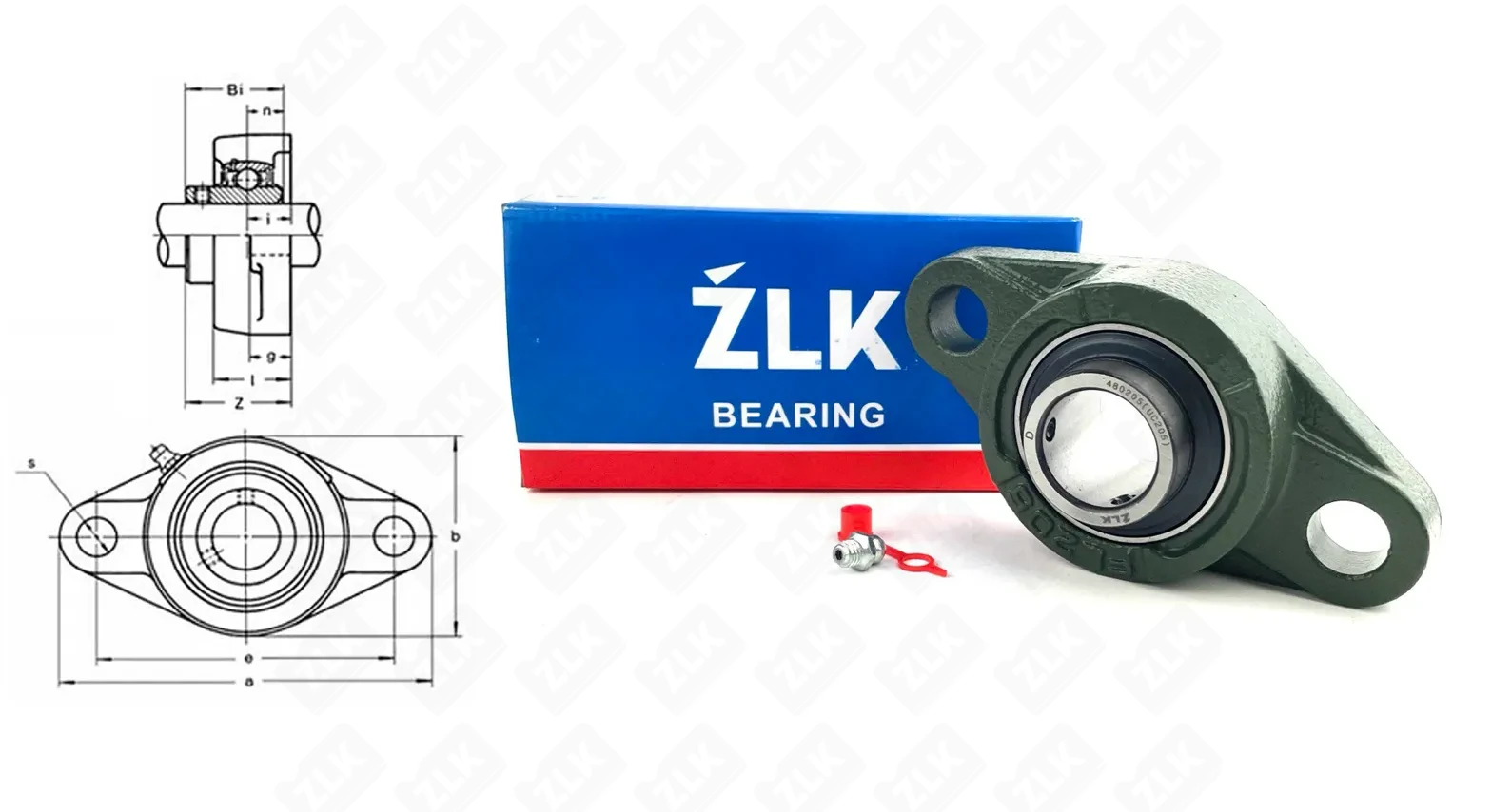 Подшипник корпусный 480205UCFL (UCFL205) 25×130×36 мм ZLK