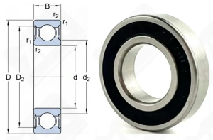 Подшипник 1000901 2RS (619012RS,69012RS) радиальный шариковый 12-24-6 мм