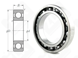 Подшипник 1000908 (61908,6908) радиальный шариковый 40-62-12 мм