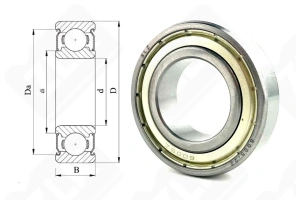 Подшипник 80105 (6005ZZ) радиальный шариковый 25-47-12 мм