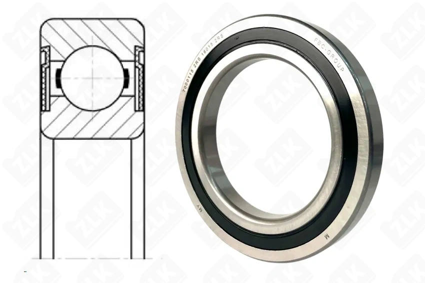 Подшипник шариковый 7000115 2RS (160152RS) 75×115×13 мм FBC