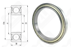 Подшипник 1000817 (61817ZZ,6817ZZ) радиальный шариковый 85-110-13 мм
