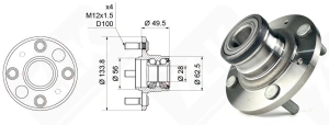 Подшипник 28BWK04N-G-3-Y-2CA01 (BR930017 512037) радиально-упорный шариковый 28-125 мм