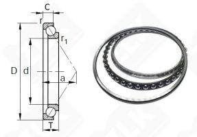 Подшипник SF4831PX1 радиально-упорный шариковый 240-310-26,50 мм