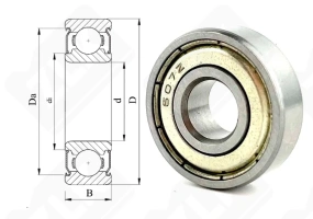 Подшипник 80017 (607ZZ) радиальный шариковый 7-19-6 мм