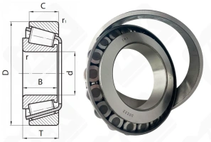 Подшипник 7222 (30222) радиально-упорный роликовый конический 110-200-41 мм