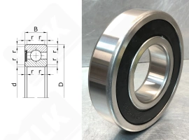 Подшипник 160308 (6308RS) радиальный шариковый 40-90-23 мм