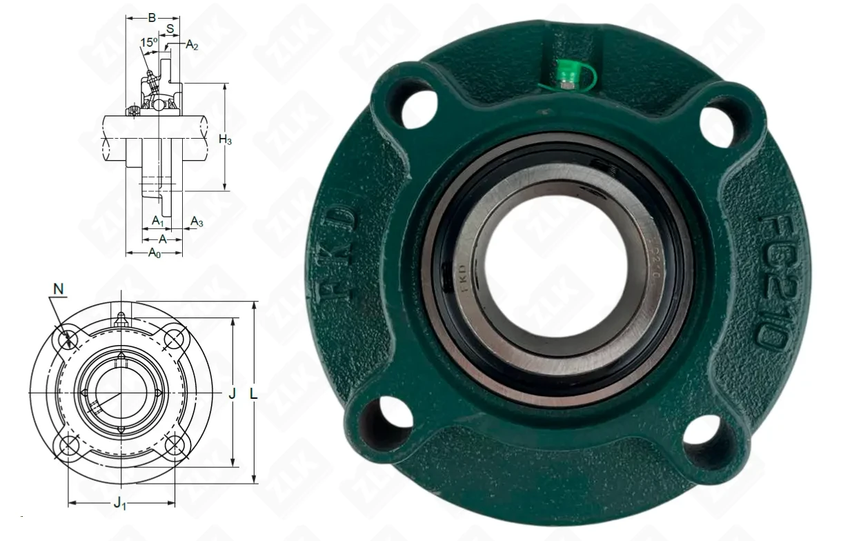 Подшипник корпусный 480210UCFC (UCFC210) 50××54 мм FKD