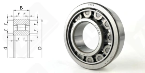 Подшипник 32308 (NU308) радиальный роликовый 40-90-23 мм