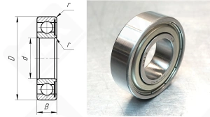 Подшипник 60104 (6004Z) радиальный шариковый 20-42-12 мм