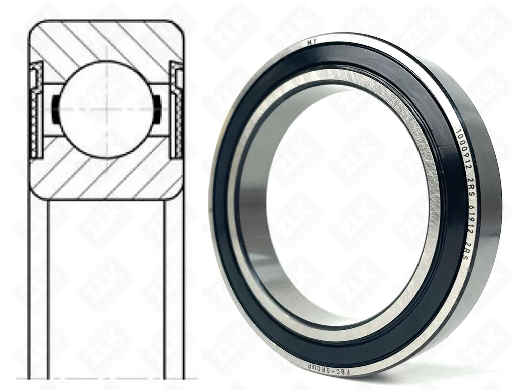 Подшипник шариковый 1000912 2RS (6912-2RS) 60×85×13 мм FBC