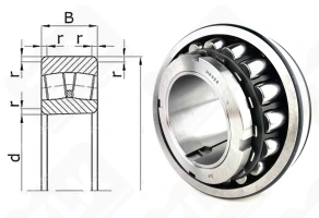 Подшипник 3153222 Н (23224CCKW33+H2324) радиальный роликовый самоустанавливающийся 110-215-76 мм