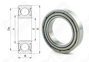 Подшипник 1000802 ZZ (61802ZZ,6802ZZ) радиальный шариковый 15-24-5 мм