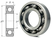 Подшипник шариковый 705 (705) 25×52×10 мм Россия