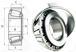 Подшипник HM88649/10 радиально-упорный роликовый конический 34,925-72,233-26,4 мм