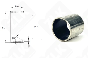 Втулка скольжения KU2225SF1SN (PCM222525) Neutral 22-25-25 мм