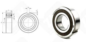 Обгонная муфта UKCC25ZZ (CSK25PP) радиальный шариковый 22-52-15 мм