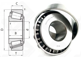Подшипник TR070904-1-9LFT радиально-упорный роликовый конический 35-89-38 мм