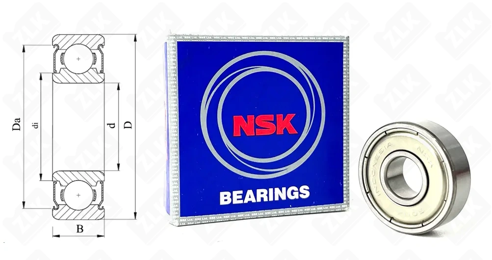 Подшипник шариковый 80018 (608 ZZ1MC3E) 8×22×7 мм NSK оригинал