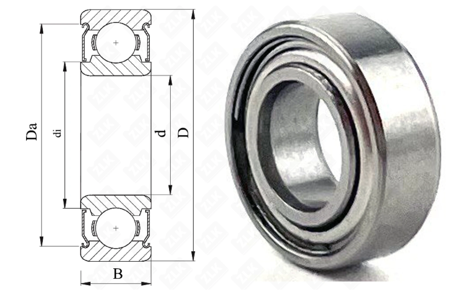 Подшипник шариковый  (R166 ZZ) 4.76×9.52×3.17 мм OID