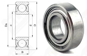 Подшипник R166ZZ радиальный шариковый 4,76-9,52-3,17 мм