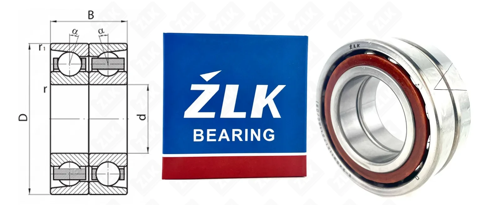 Подшипник шариковый 246211 (2) Е  (7211 AC/DB) 55×100×42 мм ZLK