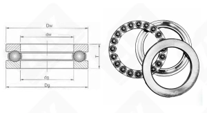 Подшипник 8109 (51109) упорный шариковый 45-65-14 мм