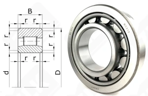 Подшипник 32318 (NU318) радиальный роликовый 90-190-43 мм