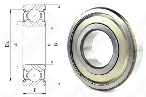 Подшипник 80308 (70) (6308ZZE/С3) радиальный шариковый 40-90-23 мм