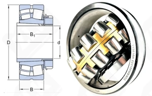 Подшипник 13614 H (22316KMBW33+H2316,22316ACKW33+H2316) радиальный роликовый самоустанавливающийся 70-170-58/78 мм