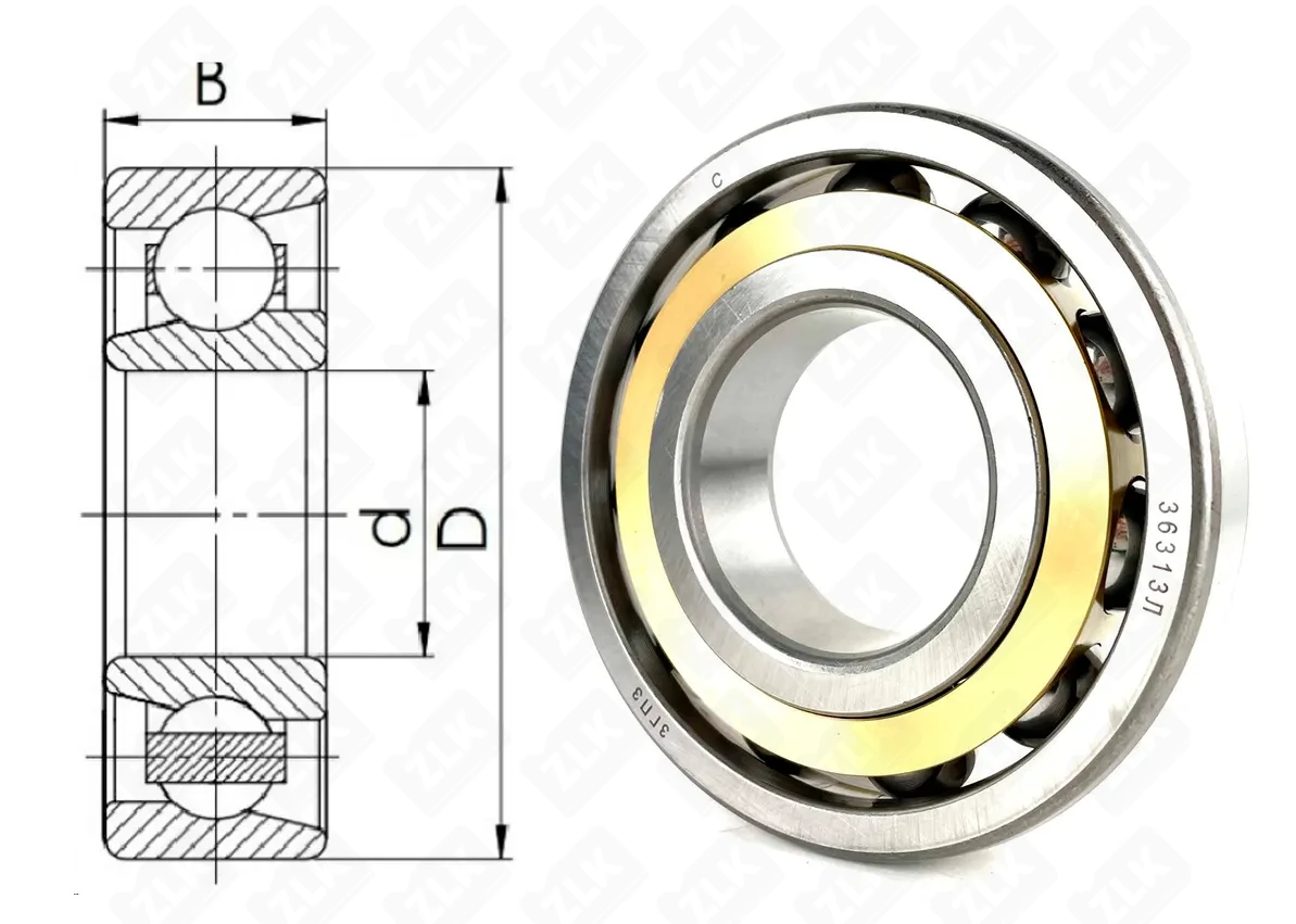 Подшипник шариковый 36313Л  (7313 AC M) 65×140×33 мм ГПЗ-3