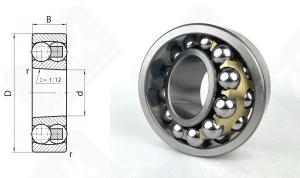 Подшипник 1612Л (2312М) радиальный шариковый самоустанавливающийся 60-130-46 мм