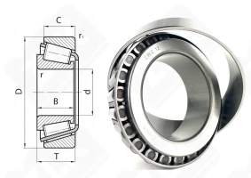 Подшипник 3007712 (33112) радиально-упорный роликовый конический 60-100-30 мм