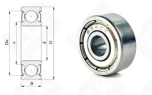 Подшипник 80024 (624ZZ) радиальный шариковый 4-13-5 мм