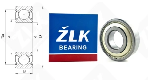 Подшипник 80204 (6204ZZ) радиальный шариковый 20-47-14 мм