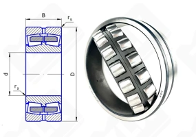 Подшипник 53520Н (30) (22220EAE4C3) радиальный роликовый самоустанавливающийся 100-180-46 мм