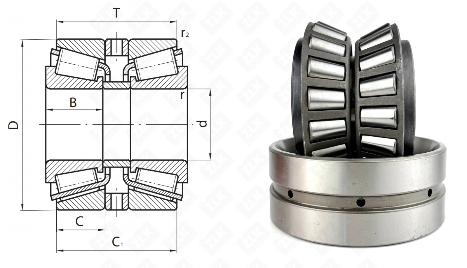 Подшипник роликовый  (98350/98789D) 88.9×200.025×115.888 мм Timken оригинал