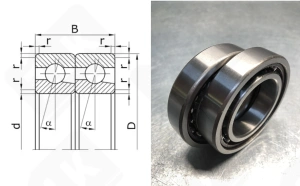 Подшипник 436108 К (7008CDDT) радиально-упорный шариковый 40-68-30 мм