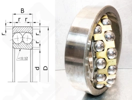 Подшипник 111520Л (2220KM) радиальный шариковый самоустанавливающийся 100-180-46 мм