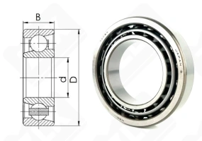 Подшипник 46108 (7008) радиально-упорный шариковый 40-68-15 мм