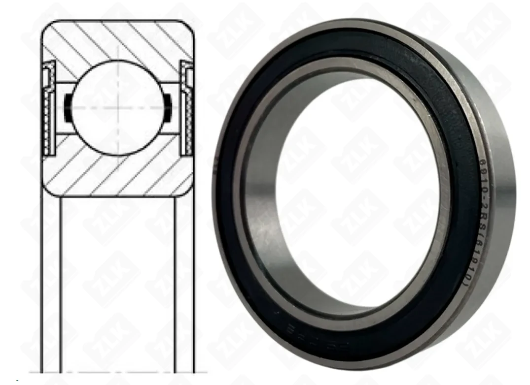 Подшипник шариковый 1000910 2RS (6910-2RS) 50×72×12 мм SLZ
