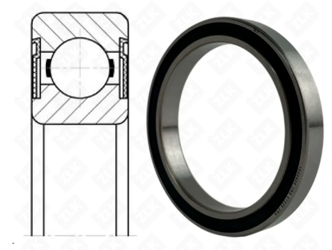 Подшипник шариковый 1000808 2RS (6808-2RS) 40×52×7 мм Россия
