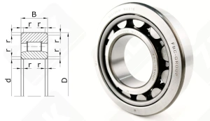 Подшипник 32316 (NU316) радиальный роликовый 80-170-39 мм