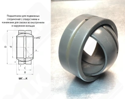 Подшипник ШС30 (GE30DO2RS) шарнирный 30-47-22/18 мм